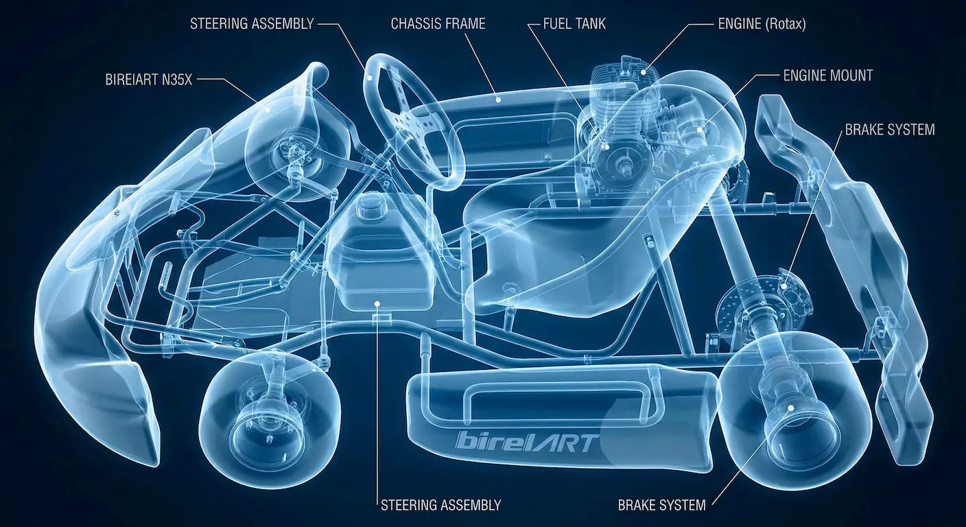 Technical view of BirelART N35X kart