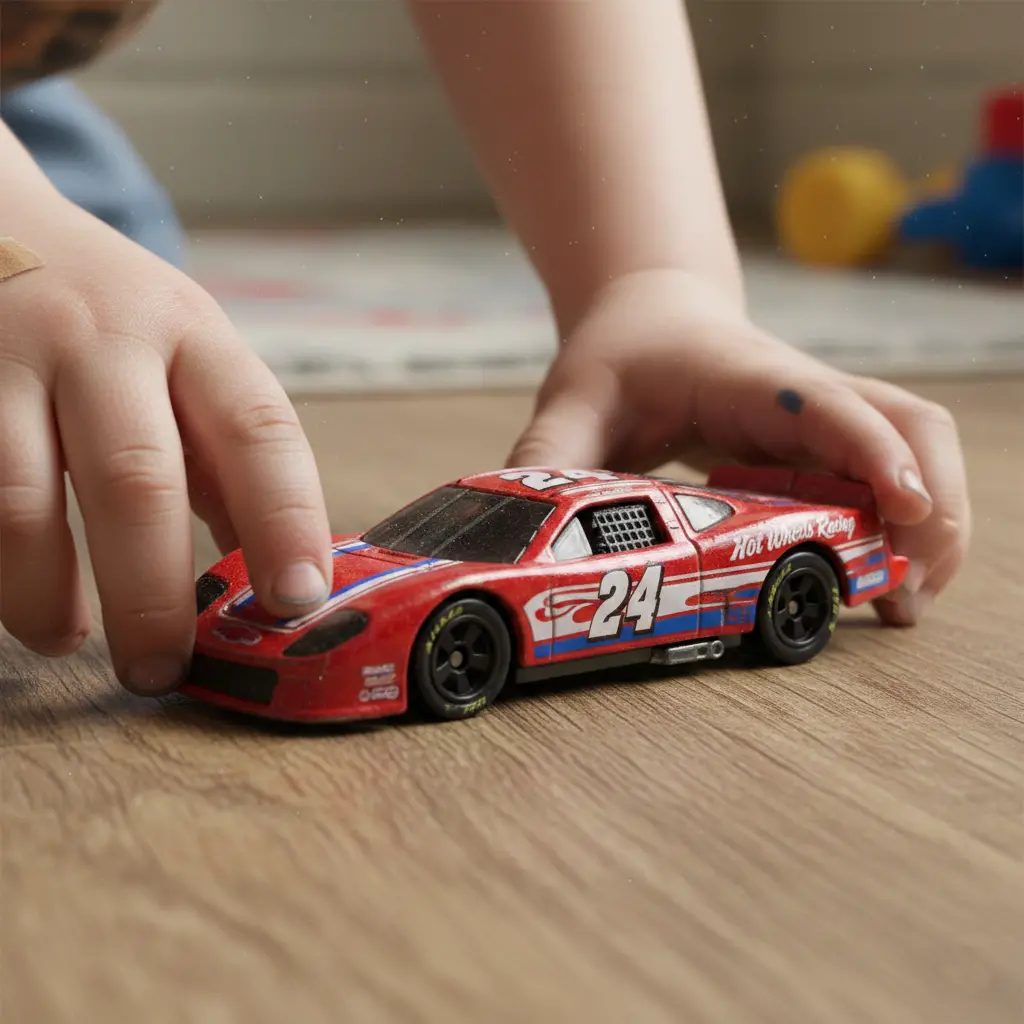 Young Max with Hot Wheels